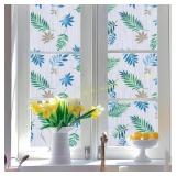 3 Ct. Bofeifs Privacy Film: Leaves, 17.5X157.4IN