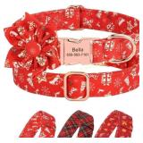 2 Ct. Beirui Christmas Dog Collars w/ Flower (L)