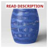 Metal Cutout Round Patio Table Blue - 18"