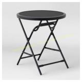 18" Metal Mesh Patio Table Black - Essentials
