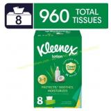 8 Pack Kleenex Lotion Tissues, 120/Box