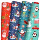 2 Ct. FINASKASU Xmas Wrap, 12 Sheets, 20x30 inches