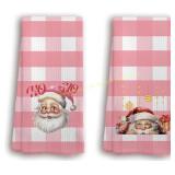 2 Ct. Bnwepo Pink Coquette Claus Towels 16x24in.