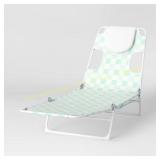 Folding Lounger Blue Check - Sun Squad