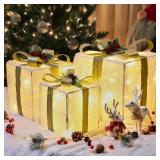 Set of 3 Flyowl Christmas Light Up Gift Boxes