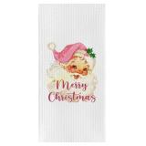 2 Ct. DOTAIN Pink Christmas Towels, 16x24in.
