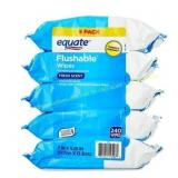 3ct Equate Flushable Wipes, Fresh,
