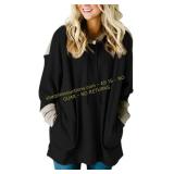 2 Ct. Size M SEBOWEL Oversized Sweatshirts, Black