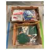 Table top tennis set, jump ropes, foot massager