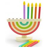 Dreidel Co Wooden Hanukkah Menorah, Ages 3+