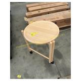 Round side table on wheels