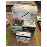 Ceiling fan, recessed lights, flush mount lights