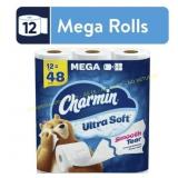 Charmin Toilet Paper Ultra Soft, 12 Mega Rolls