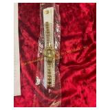 Double Wrap Ladies Gold Colored Watch Bracelet