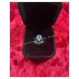 Clear Gemstone Dark Highlights Ring Size 6