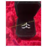 Size 6 Stacked Amethyst Colored Ring