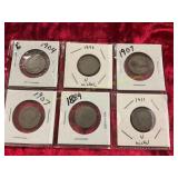 6ct V Nickels, Various Years