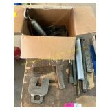 Grease gun, assorted metal pipe