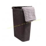 Brown Plastic 40L Laundry Hamper with Lid