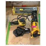 tile cutter, DeWalt saw & sander, Craftsman sander