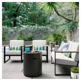 Round Metal Fire Column - Black - Threshold