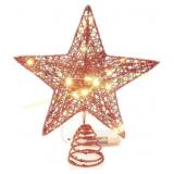 Emopeak 20 LED Christmas Tree Topper, Red