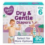 6 Parents Choice Dry & Gentle Diapers (Size)
