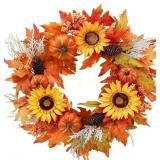 Consevisen 22-Inch Fall Front Door Wreath