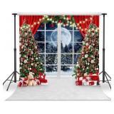 WOLADA Christmas Snow Moon Backdrop 8x8FT