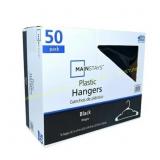 Mainstays Plastic Hangers - 50 Pack, Black
