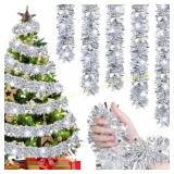 2ct 33 Ft Christmas Tinsel Garland for Home Decor