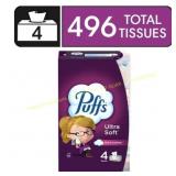 4 Family Boxes Puffs Ultra Soft Tissues, 4 boxes,