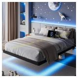 Honfach Twin Floating Bed Frame with LEDs