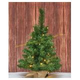 Mini 2ft Prelit Battery White Christmas Tree