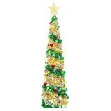 LEASEN 5 Ft Prelit Pencil Christmas Tree, 60 LEDs
