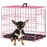 BestPet 18in. Foldable Dog Crate, Pink