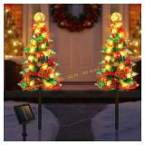 2PCS Solar Christmas Tree Lights Stakes
