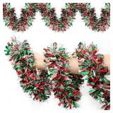 2ct 50ft Christmas Tinsel Garland Red/Green/Silver