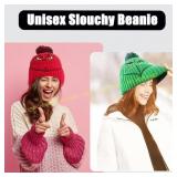 2 ct Beanie Hats for Men & Women, Xmas Slouchy Cap