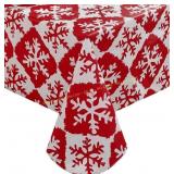 MATIRUG Christmas Vinyl Tablecloth 60x102 Red