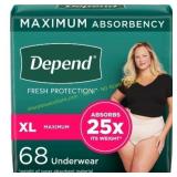 2ct Depend Fresh Incontinence XL Blush 68ct