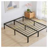 TINKLE WELL Queen 14in. Metal Bed Frame, Black