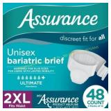 XXL 3ct Assurance Unisex Bariatric Briefs XXL 48 C