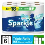 Sparkle Tear-a-Square Paper Towels, 6 Rolls