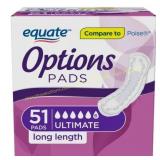 Long 2ct Equate Options Women s Incontinence Pads,