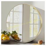 COZIFURNI 20-inch Round Gold Frame Vanity Mirror