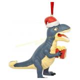 Dinosaur Santa Hat Ornament, Resin Gift Box