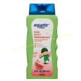 3Ct Equate Kid Watermelon 3-in-1 Shampoo Body Wash