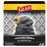 Glad ForceFlex Black Trash Bags, 30 Gal, 68ct
