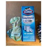 Clorox No Scent Toilet Wand Refills + Rags